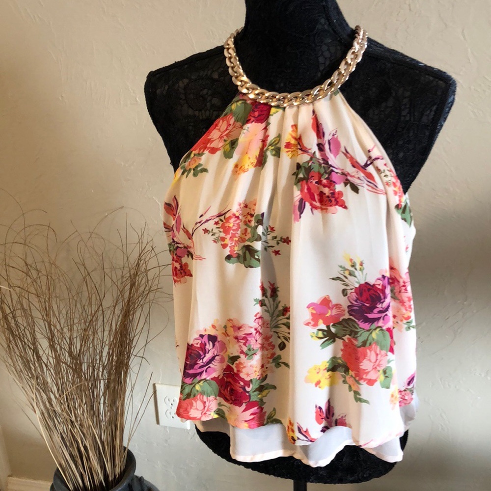 Silk floral tank